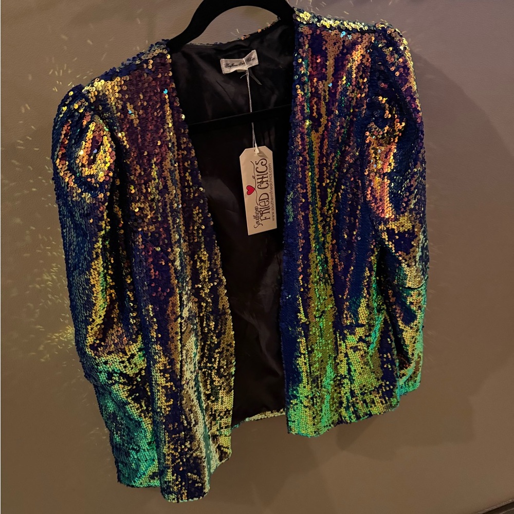 NWT Iridescent Sequin Blazer by southern fried chics